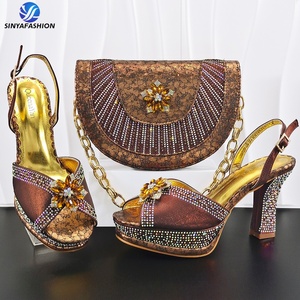 Sinya <span class=keywords><strong>tacco</strong></span> alto <span class=keywords><strong>scarpe</strong></span> italiane con borsa nigeriano con pietre <span class=keywords><strong>scarpe</strong></span> di corrispondenza borsa per le donne occasione - Product Image 3
