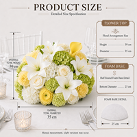 Composition florale artificielle hautement réaliste, vertes et épurées, style fleurs sauvages de printemps, pour allée de mariage, table, toile de fond de mariée et anniversaire
