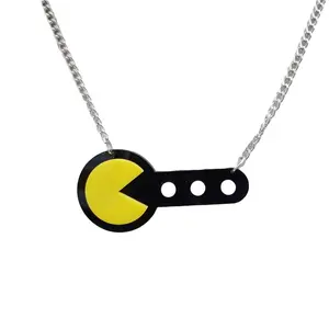 Factory direct sales Hot Video Games Icon PCMAN Fashion Woman's Jewelry Acrylic Pendant Necklace