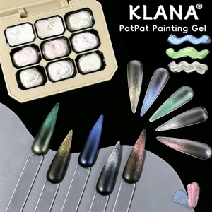 KLANA Nouveauté Gel Ombré 9 Couleurs Effet Dégradé PatPat Paint Gel à Ongles Scintillant Effet Sirène Gel de Peinture LED Palette Nail Art ODM - Product Image 3
