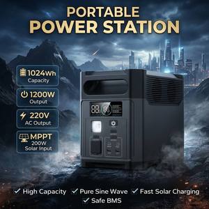 Estación de Energía Portátil de 1200W en Oferta, Generador Solar con Batería de 1024Wh para Acampar al Aire Libre y Respaldo de Energía en el Hogar - Product Image 1