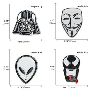 ホラー映画トミーピエロエナメルピンエイリアンゴシックパンクスケルトンブローチ - Product Image 4