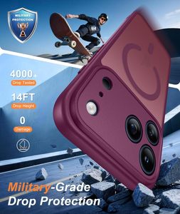 เคสแม่เหล็กสีแดงเชอร์รี่สำหรับ iPhone 18 Pro Max 17 16 15 14 13 12 แบบใส ป้องกันการตก รองรับการชาร์จไร้สาย - Product Image 3