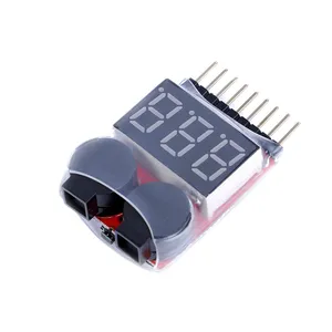 Lipo Battery Voltage Tester Volt Meter Indicator Checker Dual Speaker 1S-8S Low Voltage Buzzer Alarm 2in1 2S 3S 4S 8S