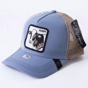 Cappello Trucker in Rete Regolabile Unisex Casual Primavera Estate con Ricamo sul Pannello Frontale a 6 Pannelli - Product Image 1