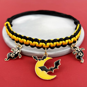 Collar <span class=keywords><strong>de</strong></span> Halloween para mascotas para perros pequeños, accesorios originales hechos a mano con patrón <span class=keywords><strong>de</strong></span> impresión <span class=keywords><strong>de</strong></span> Metal, venta al por mayor para Amazon - Product Image 4