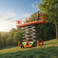 Platform Kerja Udara 12m All Terrain Scissor Lift Bertenaga Diesel 4WD untuk Medan Kasar, Kapasitas 450kg, Bersertifikasi GS/CE untuk Medan Berlumpur
