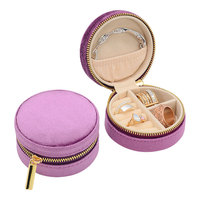 Boîte à bijoux miniature portable avec fermeture éclair pour bracelets, colliers, boucles d'oreilles et bagues, prix de fabrication, en stock
