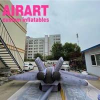 Ballon publicitaire gonflable en forme d'avion gris