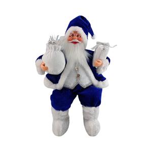 Personalizzabile 30cm babbo natale peluche bambola regalo presenta per la decorazione dell'ufficio per le vacanze fatto a mano tecnica tema blu natale - Product Image 4