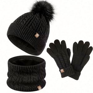 Wholesale Kids Boys Girls Size <b>Winter</b> <b>Hat</b> Sets Pom Pom Knitted Beanie <b>Hat</b> <b>Winter</b> Scarf Gloves Set for Children - Product Image 5