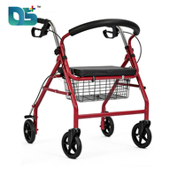 Déambulateur pliant léger à quatre roues avec siège, aide à la mobilité et chariot de courses pratique