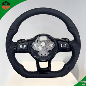 Volant en cuir pour Volkswagen, pour VW <span class=keywords><strong>Golf</strong></span> 6 <span class=keywords><strong>7</strong></span> Gtd Tdi R vw up Amarok Eos Transporter T-roc Beetle Polo <span class=keywords><strong>Gt</strong></span> tiguan R <span class=keywords><strong>Line</strong></span> - Product Image 4