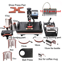 Presse à Chaleur Combo 15 en 1 Tasse T-shirt Chapeau Plaque Stylo Transfert de Chaleur Sublimation Presse à Chaud Multifonctionnelle