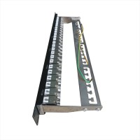 Obral Besar Panel Patch Kosong Cat6 1U 19 Inci STP 24 Port Panel Patch RJ45 Cat6
