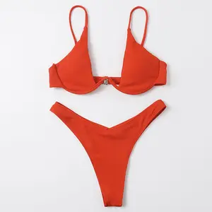 Competitive Price Colorful Customized 22 Colors Wholesale Types Woman Swimwear Trajes De Bao Para Damas Bikini
