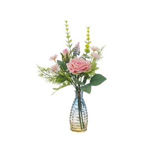 Notes manuscrites de Yu Chun, bouquet de fleurs artificielles, rose en tissu tissé plastique, décoration de mariage CF02208 - Product Image 5