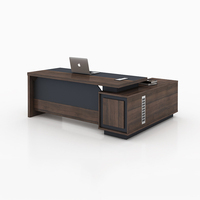 Bureau de direction en bois massif de luxe Wood Boss, bureau debout extensible avec garantie de 5 ans