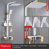 Mode pluie douche noir système de douche exposé robinet numérique pommeau de douche Combo prix ensemble paquet Toto