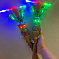 Baguette lumineuse LED d'Halloween avec musique, rotative à 360 degrés, et hélice de chauve-souris clignotante, idéale comme cadeau de fête pour enfants
