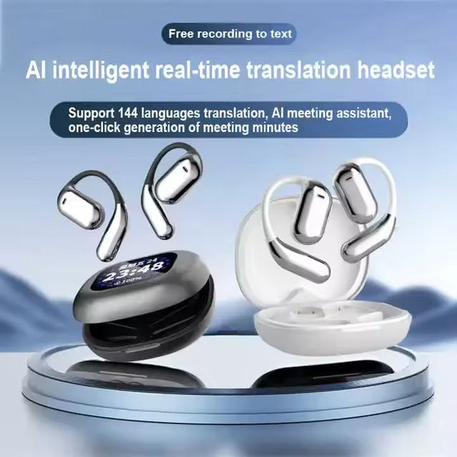 Q16 PRO AI Real-Time Language Translation Earbuds Two-Way Translator HD Sound LED Smart Screen Business Travel TWS Earphones