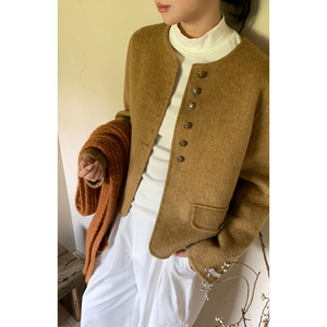 Custom 2025 Autumn Winter Women Tweed <strong>Jacket</strong> Cropped Wool Blend Coat Single Breasted Slim Fit Thick Full Sleeve Office Casual - Product Image 2