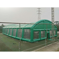 Dôme sportif géant hermétique de 36,8 x 19 m, tente de terrain de football gonflable avec fenêtres transparentes et portes amovibles pour terrain de football