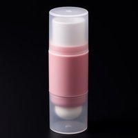 Tube de rouge à lèvres double tête rond rose vide pour blush, surligneur, anticernes, avec applicateur coton, conteneur cosmétique, vente en gros