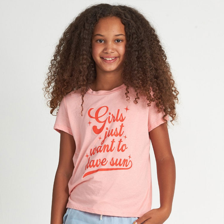 T-shirt manches courtes bleu uni pour adolescentes, vêtements basiques pour enfants et petites filles, 100% coton