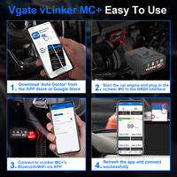 Vgate VLinker MC+ 4.0 ELM327 V2.2 Lector de Códigos OBD2 Bluetooth para Android e iOS, Escáner de Diagnóstico para Automóviles