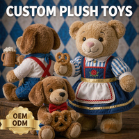Jouets en peluche personnalisés pour l'Oktoberfest, OEM ODM, ours en peluche, chiot, bretzel, bière, poupée en peluche, vente en gros