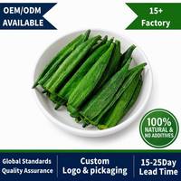 VF Gedroogde Okra Chips op Lage Temperatuur, Knapperige Snack van Eén Groente, Groothandel Gedroogde Groenten, Gedroogd Fruit