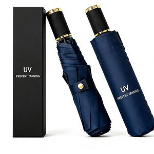 21 Inch <b>Folding</b> Custom Color High-Quality Waterproof Umbrella With Logo - Product Image 1