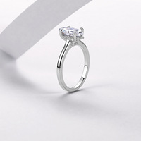 Bague en Moissanite Argent Sterling 925 Marquise 7x14mm 3CT VVS1 Couleur D Halo Caché 6 Griffes 3 Couleurs