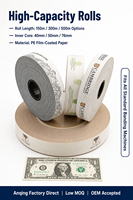 Rouleau de papier de cerclage de 40 mm pour la cerclage des billets de banque, machine à cercler les devises, papier kraft thermofusible utilisé