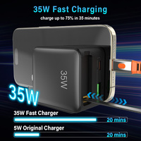 Chargeur Schitec OEM 2 en 1 AU 35W Gan avec câble rétractable Usb c 35w Max Gan Pad Chargeur pour téléphone portable