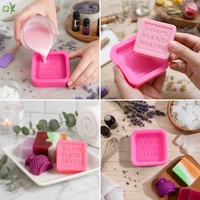 Moules à savon DIY OKSILICONE, forme carrée 3D, personnalisables, antiadhésifs, outils de pâtisserie en silicone, sac OPP ou personnalisé, 20g/pièce, 7*7cm