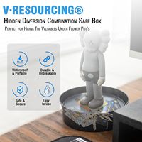 Coffre-fort dissimulé en forme de pot de fleurs, boîte de rangement secrète étanche avec code réinitialisable à 4 chiffres pour clés, argent liquide et bijoux