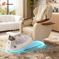 Fauteuil de pédicure électrique de luxe de haute qualité, entièrement équipé d'un système de lumière colorée pour salon de manucure