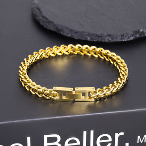 Nuevo Modelo <span class=keywords><strong>de</strong></span> Verano: Pulsera Cubana <span class=keywords><strong>de</strong></span> Acero Inoxidable Estilo Hip-Hop para Hombre con Imponente Cierre Plegable Franco - Product Image 5