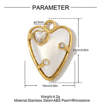 Nouveau Pendentif Cœur Circulaire en Acier Inoxydable DIY avec Perle et Feuille Ailée pour Fabrication de Bijoux Colliers Accessoires Vente en Gros 2026