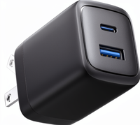 Chargeur mural USB-C PD QC3.0 à charge rapide 30W 2 ports (USB-C + USB-A) pour 16/15/14/13 Pro Max pour S23/S22 iPad