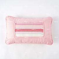 Coussin en coton rose OEKO-TEX pour broderie au point de croix, 9x15 pouces, auto-finissant avec insert en tissu interchangeable et fermeture éclair