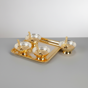 Cuenco de Metal Chapado en Oro y Plata Hecho a Mano para Regalos de Boda, Vajilla Festiva, Cuenco Decorativo para Decoración - Product Image 3