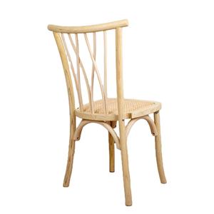 Asiento de ratán de madera maciza para eventos, silla <span class=keywords><strong>Botanica</strong></span> de boda con respaldo cruzado para fiesta, banquete, jardín - Product Image 4