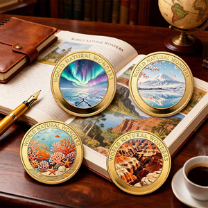 Monete Personalizzate delle Meraviglie Naturali del Mondo, Souvenir Paesaggistici, Gettoni da Collezione in Metallo, Gettoni Rotondi da Viaggio <span class=keywords><strong>7D</strong></span>, Campione 15D, Produzione in Serie - Product Image 4