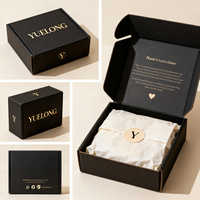 Boîte d'expédition en carton noir grand format pour vêtements, personnalisable avec logo imprimé, en carton ondulé pour l'emballage et l'expédition en gros