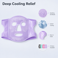 Masque facial réfrigérant doux et ajustable avec billes de glace, réutilisable et écologique