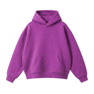 Sudadera con Capucha para Hombre, Color Sólido, Tejido French Terry, para Otoño, Manga Larga, Diseño sin Forro - Product Image 5
