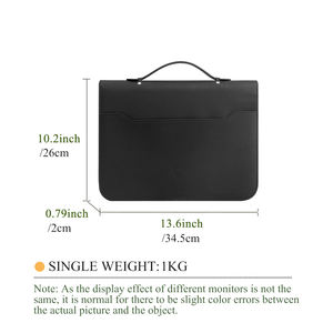 <span class=keywords><strong>Carpeta</strong></span> de cuero PU cartera al por mayor A4 negocios multifunción portátil cremallera maletín tipos de carpetas de papelería - Product Image 5